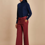pantalone cropped con risvolto in gabardina MELODIA 652339 164 quelledue 