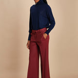 pantalone cropped con risvolto in gabardina MELODIA 652339 164 quelledue 