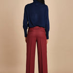 pantalone cropped con risvolto in gabardina MELODIA 652339 164 quelledue 