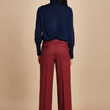 pantalone cropped con risvolto in gabardina MELODIA 652339 164 quelledue 