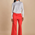 pantalone cropped con risvolto in gabardina MELODIA 652339 38 quelledue 