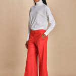 pantalone cropped con risvolto in gabardina MELODIA 652339 38 quelledue 
