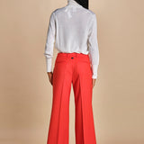 pantalone cropped con risvolto in gabardina MELODIA 652339 38 quelledue 