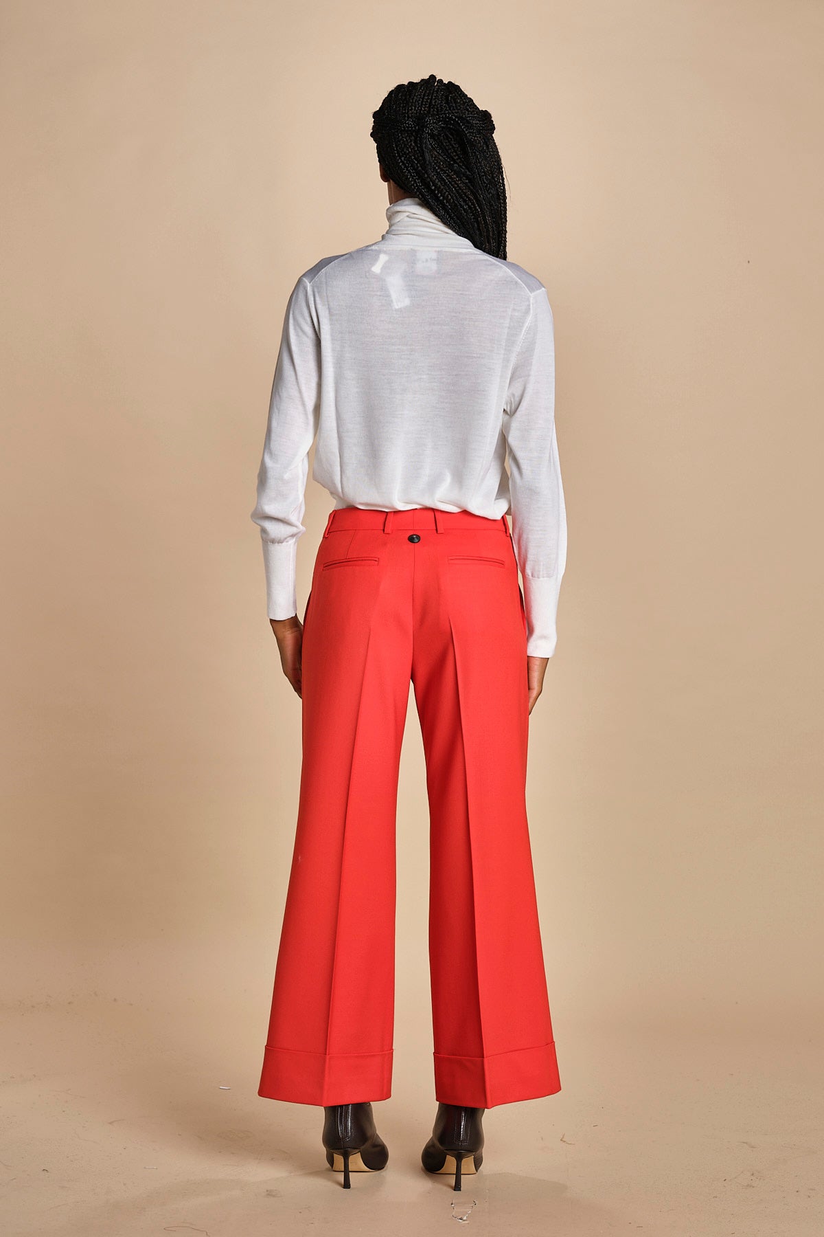 pantalone cropped con risvolto in gabardina MELODIA 652339 38 quelledue 