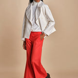 pantalone cropped con risvolto in gabardina MELODIA 652339 38 quelledue 