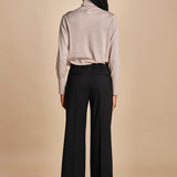 MELODIA pantalone cropped con risvolto in gabardina MELODIA 652339 3 quelledue 