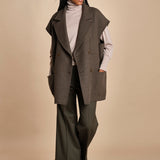 pantalone cropped con risvolto in gabardina MELODIA 652339 44 quelledue 