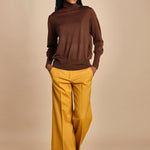 pantalone cropped con risvolto in gabardina MELODIA 652339 45 quelledue 