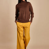 pantalone cropped con risvolto in gabardina MELODIA 652339 45 quelledue 