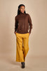 pantalone cropped con risvolto in gabardina