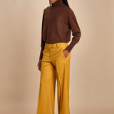 pantalone cropped con risvolto in gabardina MELODIA 652339 45 quelledue 