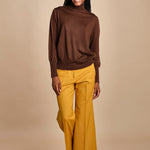 pantalone cropped con risvolto in gabardina MELODIA 652339 45 quelledue 