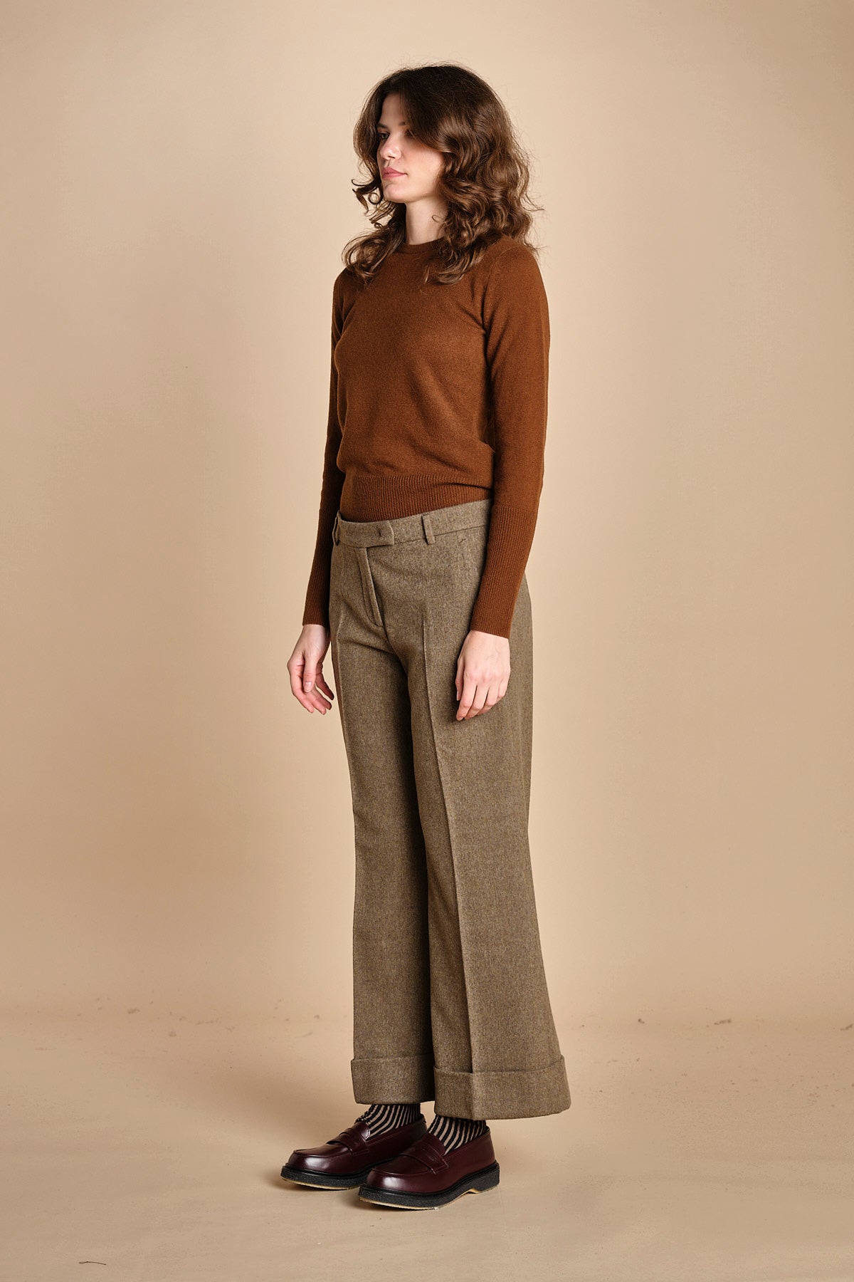 pantalone cropped con risvolto MELODIA 652923 19 quelledue 