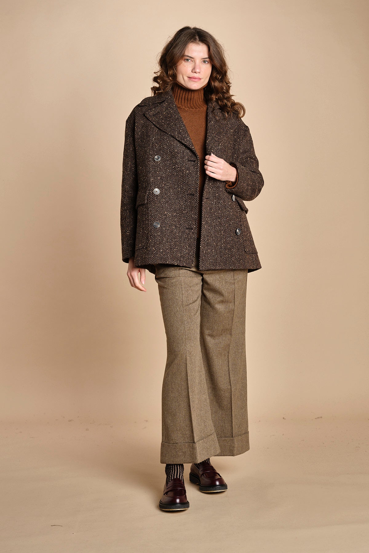pantalone cropped con risvolto MELODIA 652923 19 quelledue 