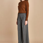 pantalone con pinces in vigogna e stasca sul retro MONIQUE 689923 50 quelledue 