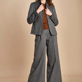 pantalone con pinces in vigogna e stasca sul retro MONIQUE 689923 50 quelledue 