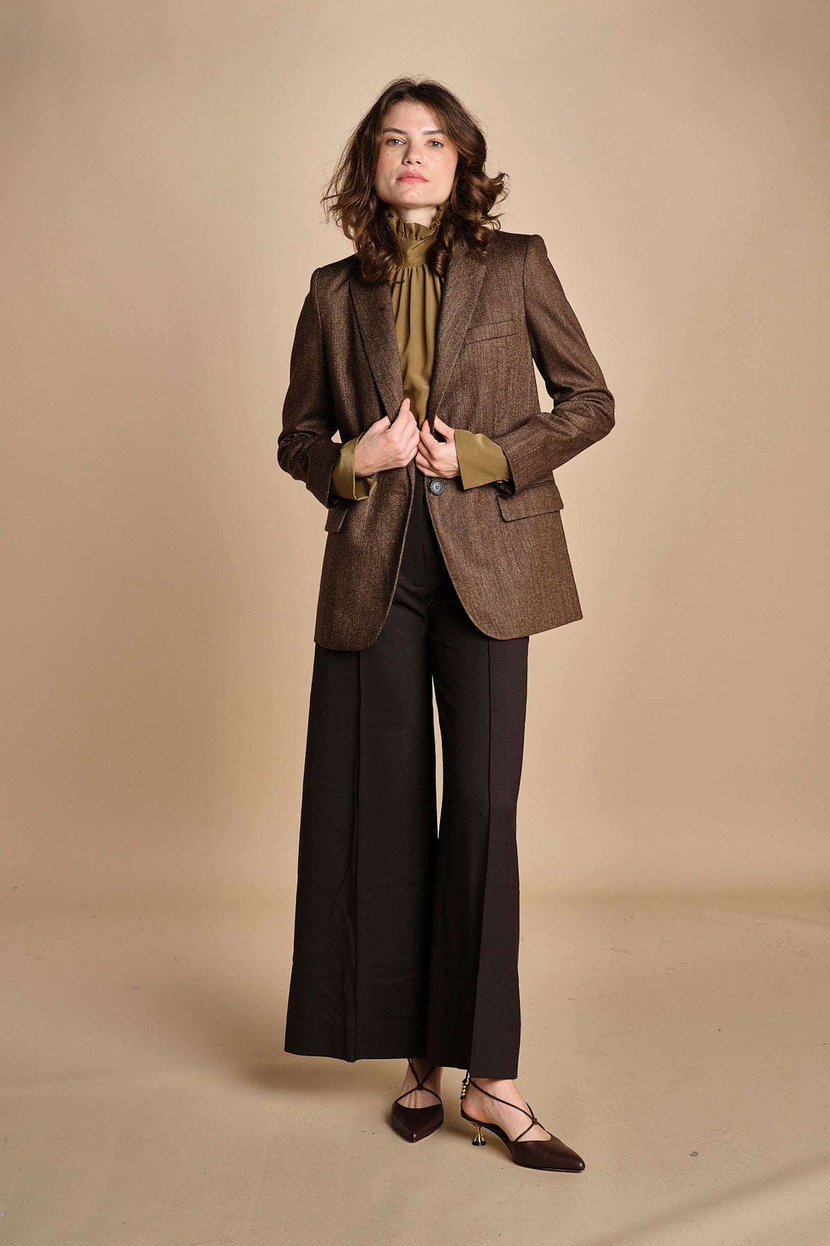 pantalone over con nervature in gabardine ORIANA 540339 11 quelledue 
