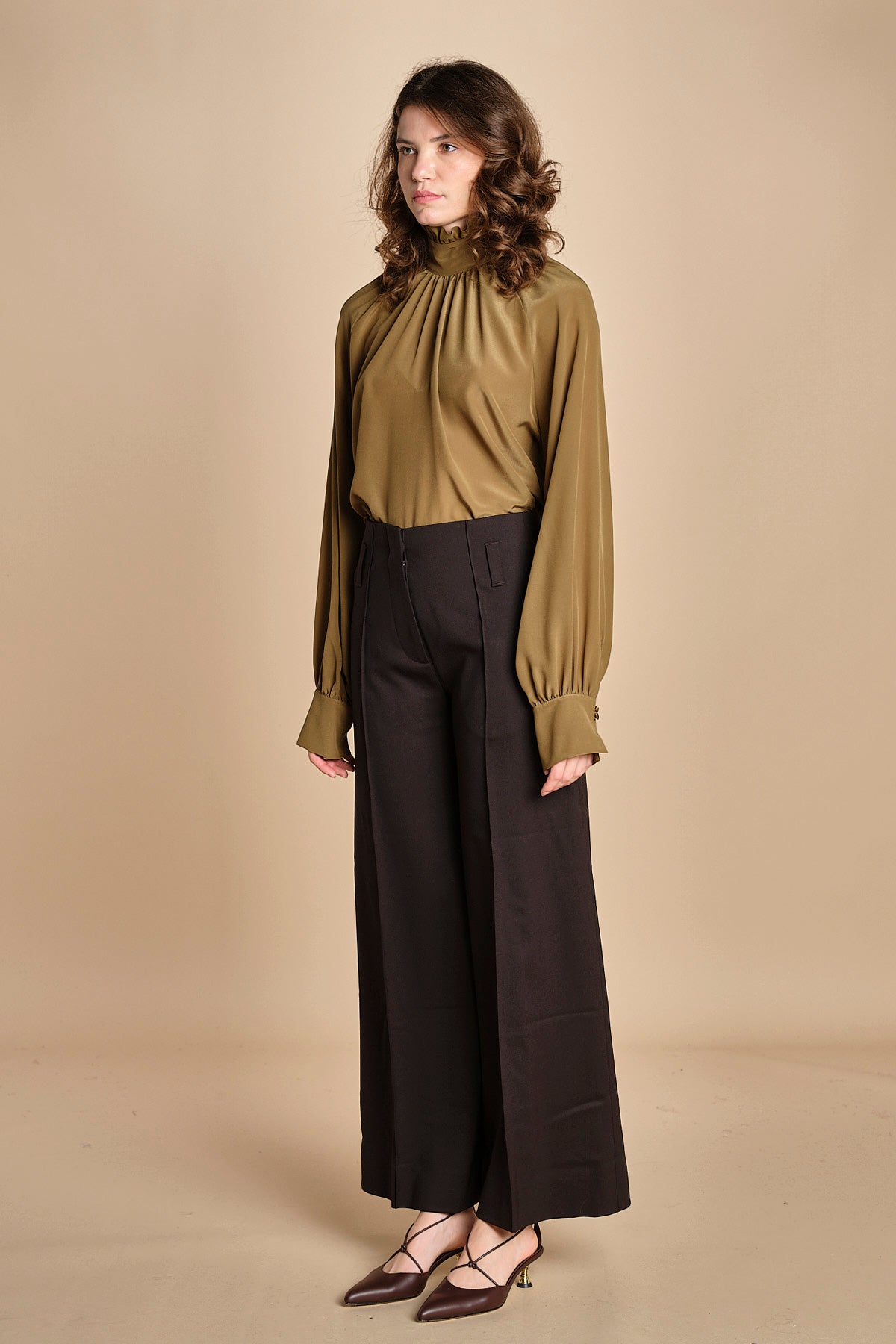 pantalone over con nervature in gabardine ORIANA 540339 11 quelledue 