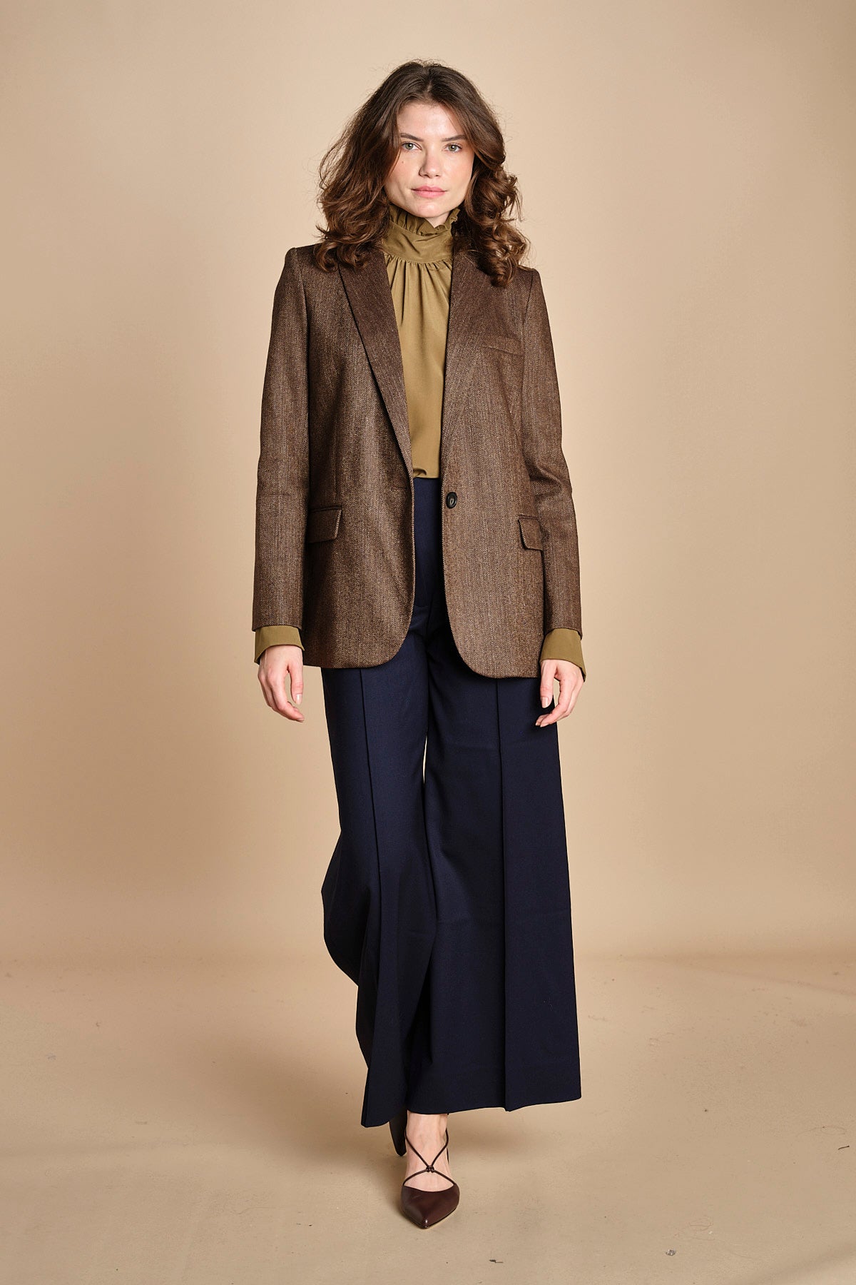 pantalone over con nervature in gabardine ORIANA 540339 15 quelledue 
