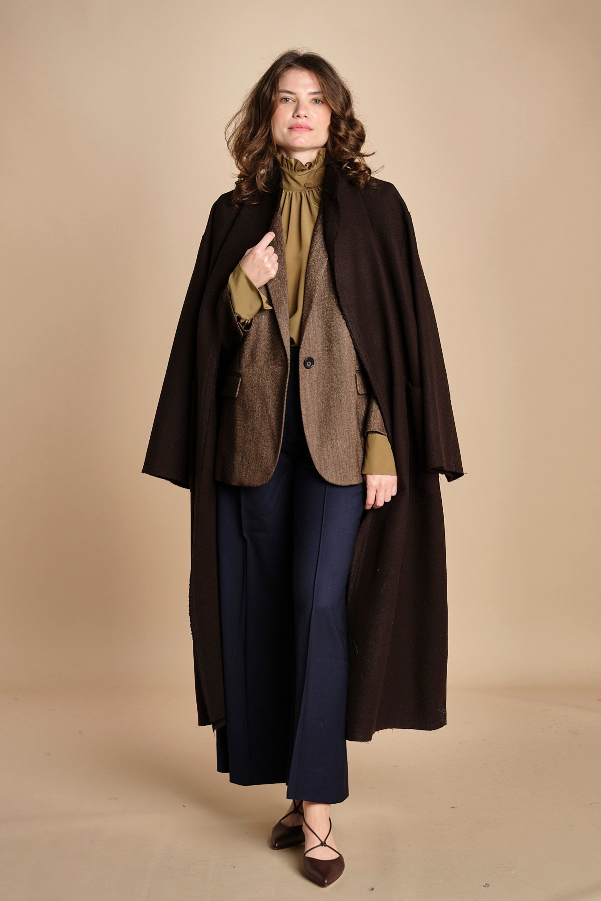 pantalone over con nervature in gabardine ORIANA 540339 15 quelledue 