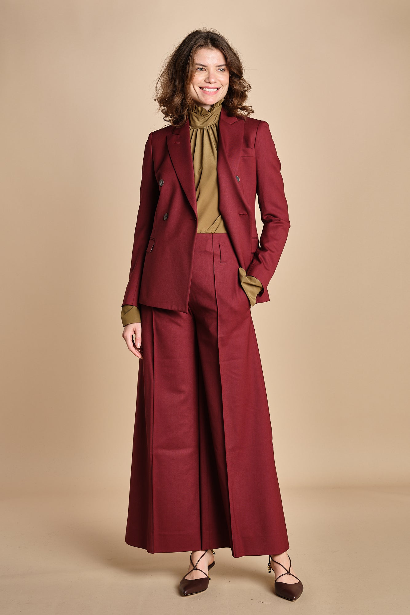 pantalone over con nervature in gabardine ORIANA 540339 164 quelledue 