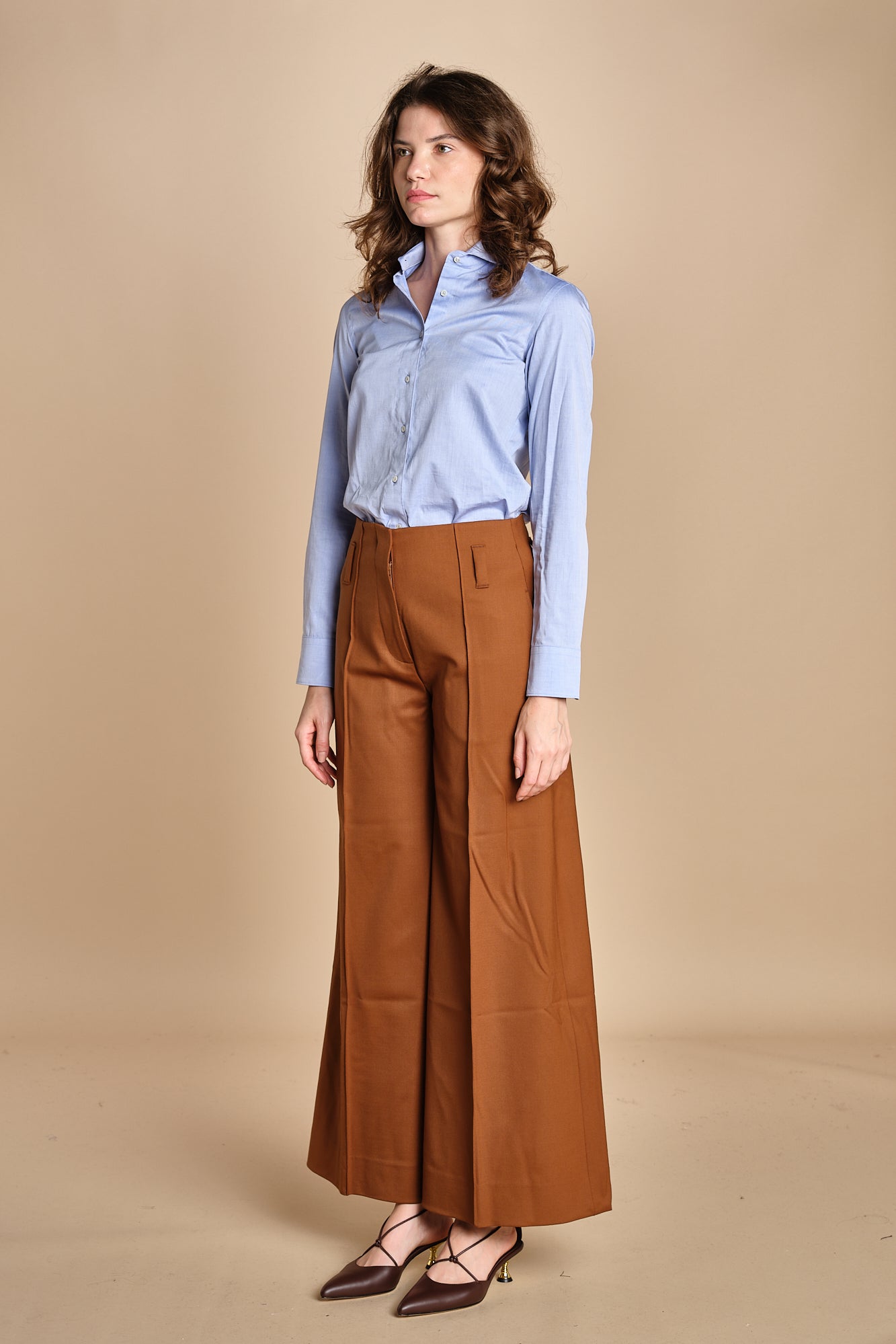 pantalone over con nervature in gabardine ORIANA 540339 26 quelledue 