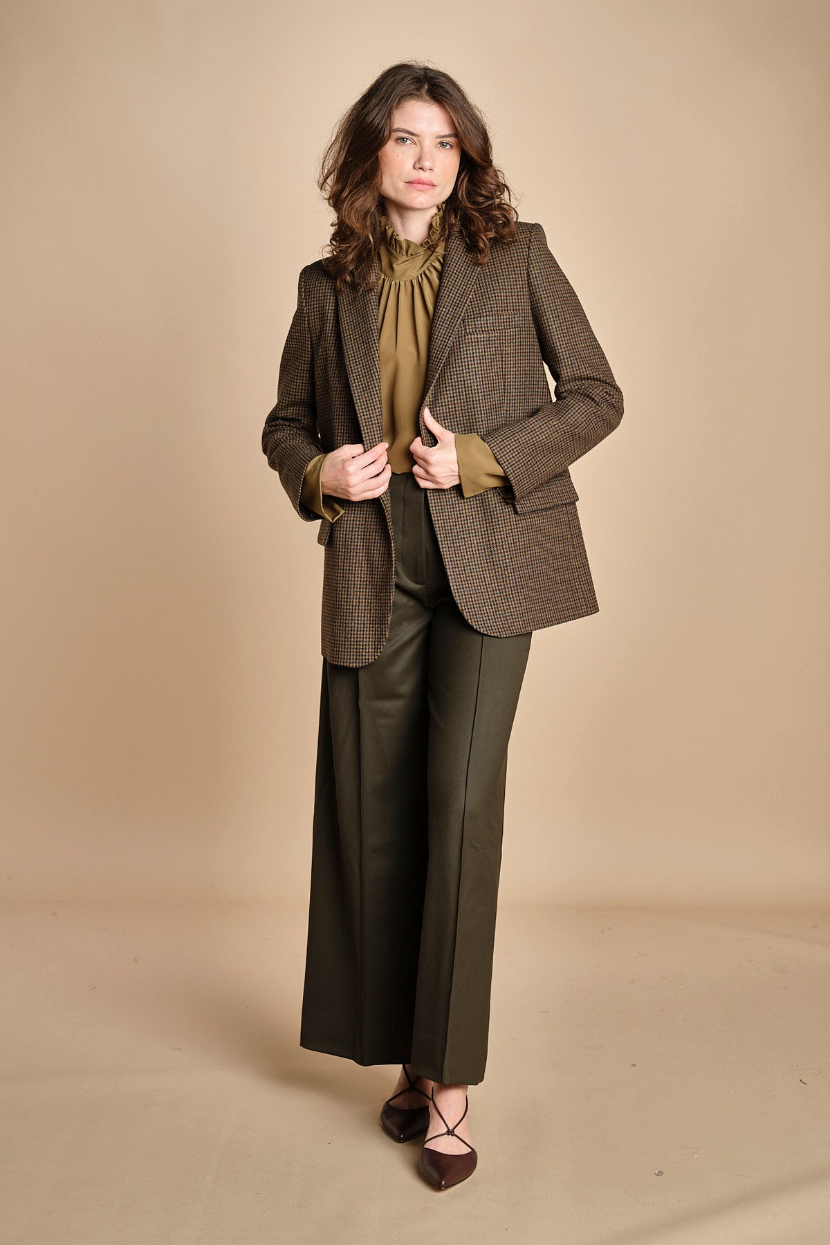 pantalone over con nervature in gabardine ORIANA 540339 44 quelledue 