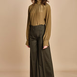 pantalone over con nervature in gabardine ORIANA 540339 44 quelledue 
