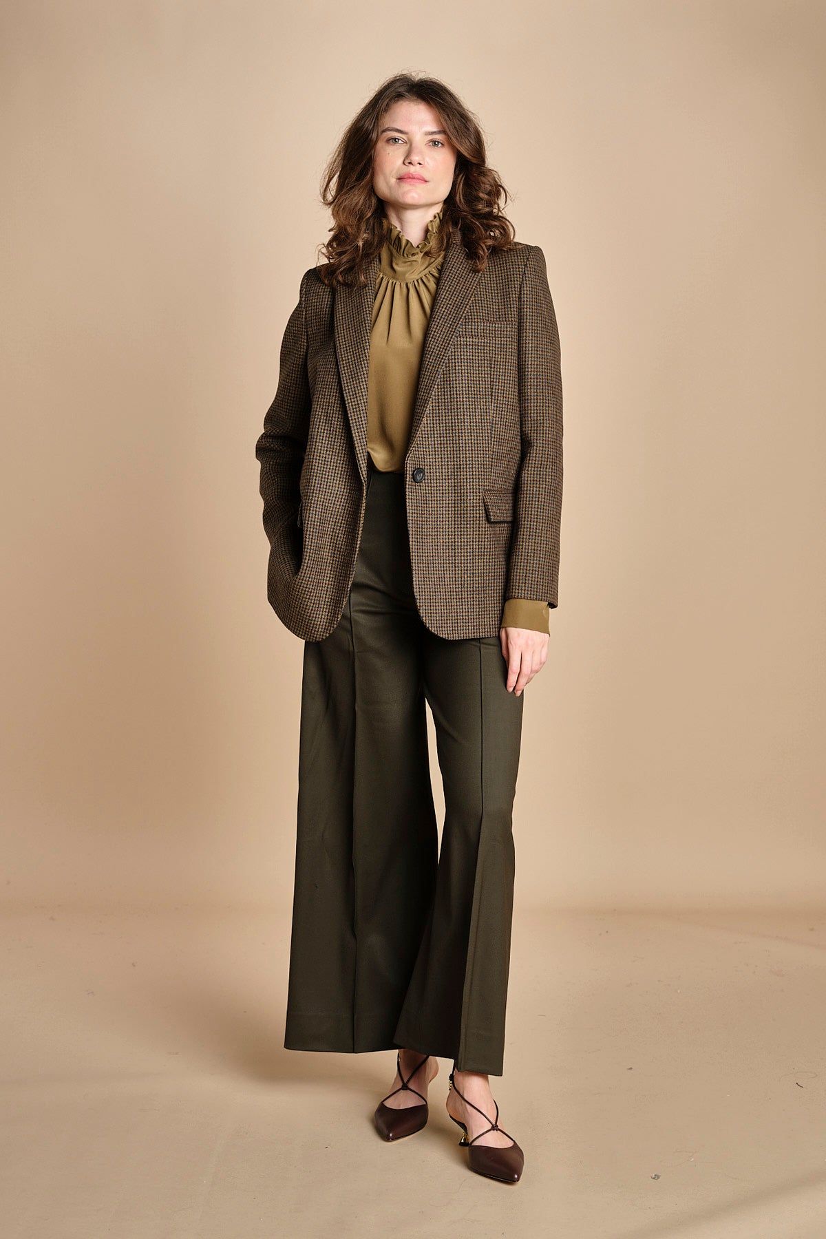 pantalone over con nervature in gabardine ORIANA 540339 44 quelledue 
