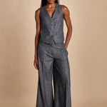 pantalone over con nervature in occhio di pernice ORIANA 540932 15 quelledue 