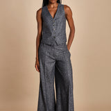 pantalone over con nervature in occhio di pernice ORIANA 540932 15 quelledue 