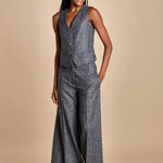 pantalone over con nervature in occhio di pernice ORIANA 540932 15 quelledue 