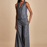 pantalone over con nervature in occhio di pernice ORIANA 540932 15 quelledue 