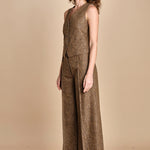 pantalone over con nervature in occhio di pernice ORIANA 540932 19 quelledue 