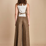 pantalone over con nervature in occhio di pernice ORIANA 540932 19 quelledue 