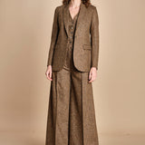 pantalone over con nervature in occhio di pernice ORIANA 540932 19 quelledue 