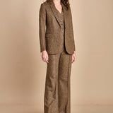 pantalone lungo e stretto con nervature in occhio di pernice OTTAVIA 673932 19 quelledue 