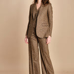 pantalone lungo e stretto con nervature in occhio di pernice OTTAVIA 673932 19 quelledue 