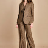 pantalone lungo e stretto con nervature in occhio di pernice OTTAVIA 673932 19 quelledue 