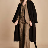 pantalone lungo e stretto con nervature in occhio di pernice OTTAVIA 673932 19 quelledue 