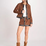 giacca in camoscio con chiusura in ottone 12093-19 TOBACCO retrofete 