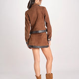 giacca in camoscio con chiusura in ottone 12093-19 TOBACCO retrofete 