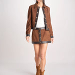 giacca in camoscio con chiusura in ottone 12093-19 TOBACCO retrofete 