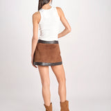 minigonna con chiusura in ottone 12094-16 TOBACCO retrofete 