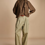 camicia con nastri intrecciati MARONA OLIVE GREEN scarlett poppies 