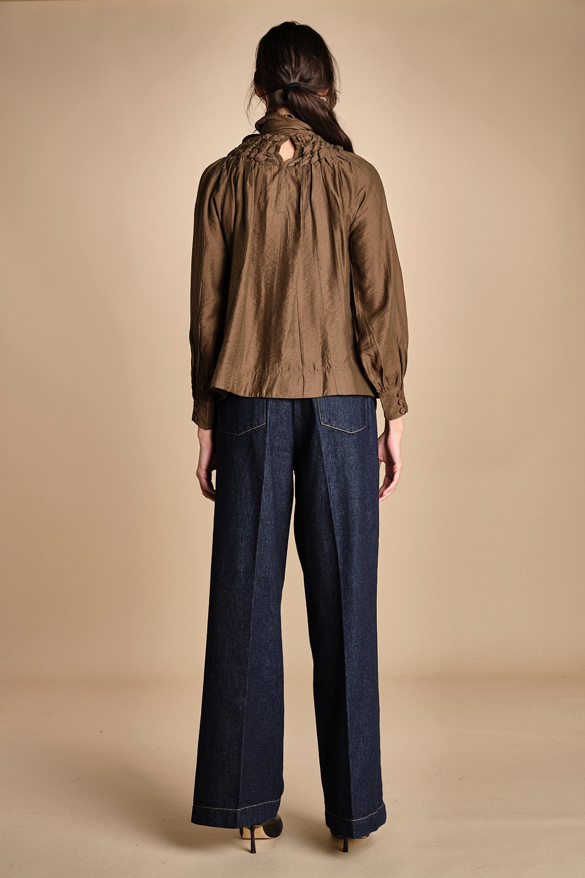 camicia con nastri intrecciati MARONA OLIVE GREEN scarlett poppies 