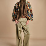 camicia con nastri intrecciati MARONA OLIVE GREEN scarlett poppies 