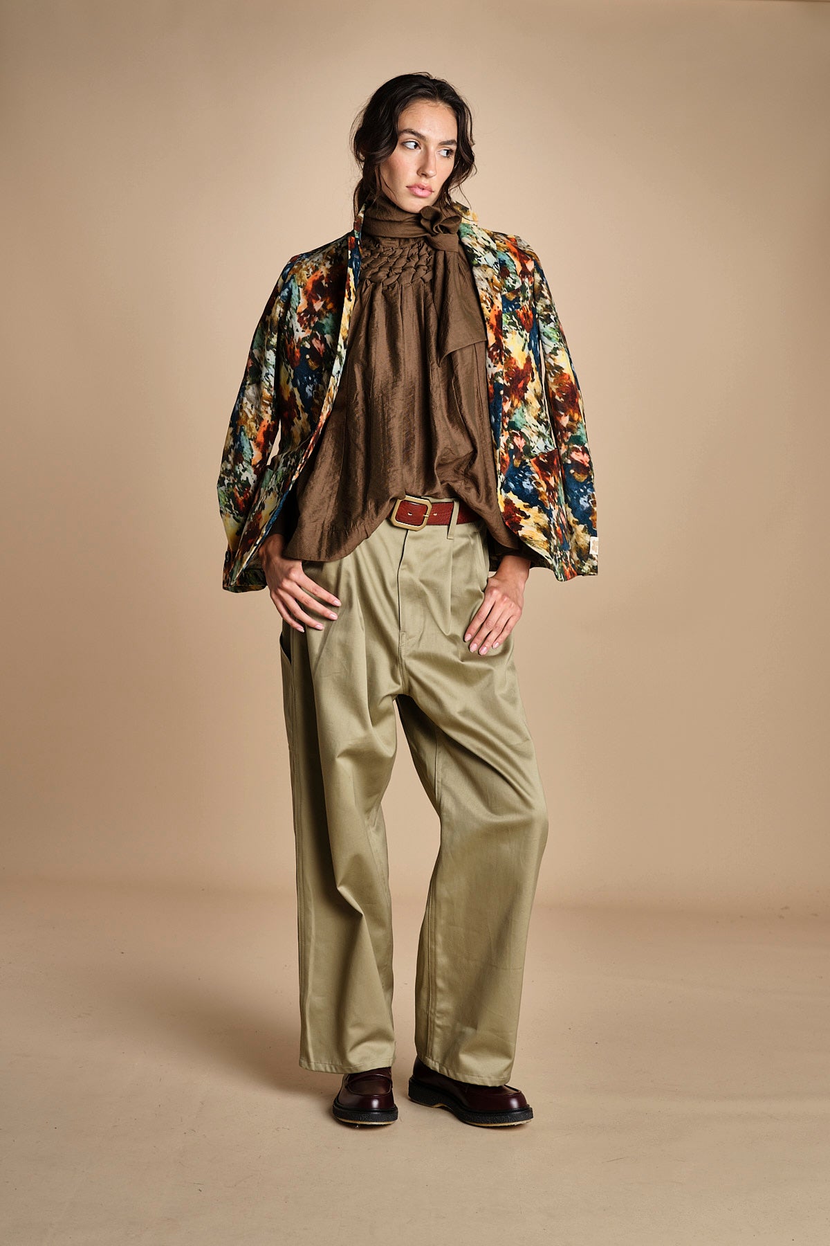 camicia con nastri intrecciati MARONA OLIVE GREEN scarlett poppies 