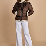 piumino con cappuccio IDAK2 BROWN schott 