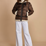piumino con cappuccio IDAK2 BROWN schott 